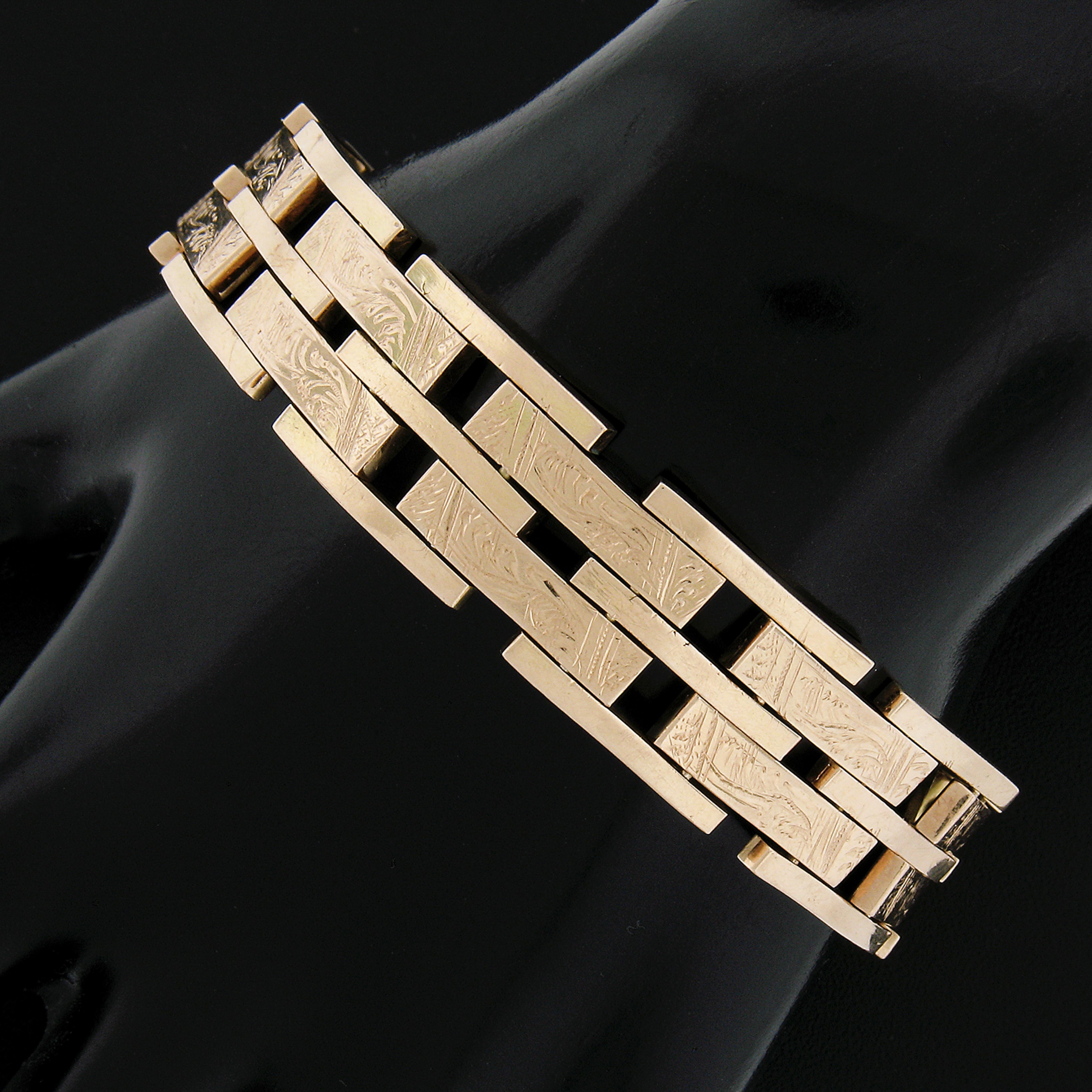 Vintage 14k Yellow Gold 15.5mm Wide 7.5