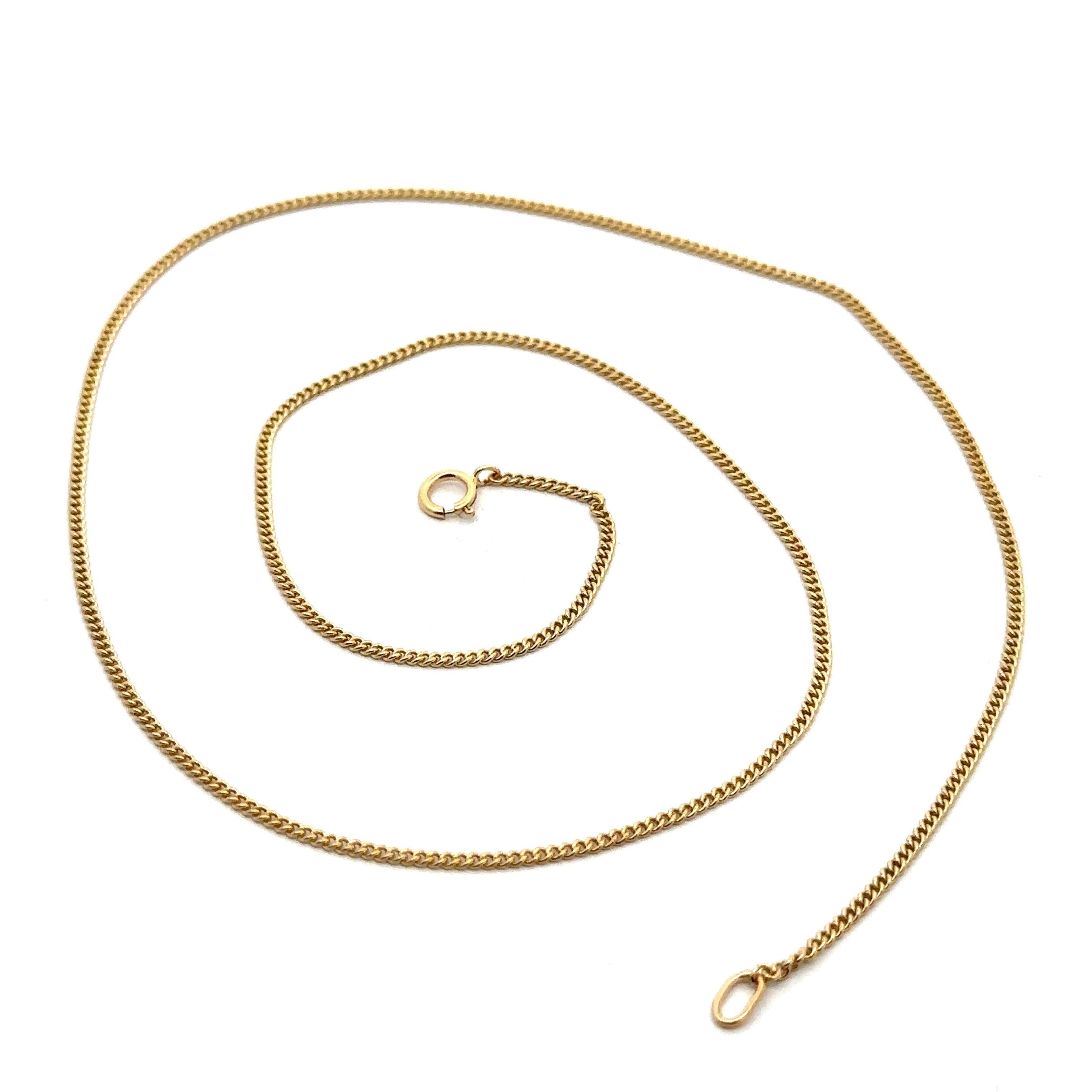 Collana vintage in oro giallo 14k da 1,5 mm A Link lunga 18 pollici In condizioni ottime in vendita a Montclair, NJ