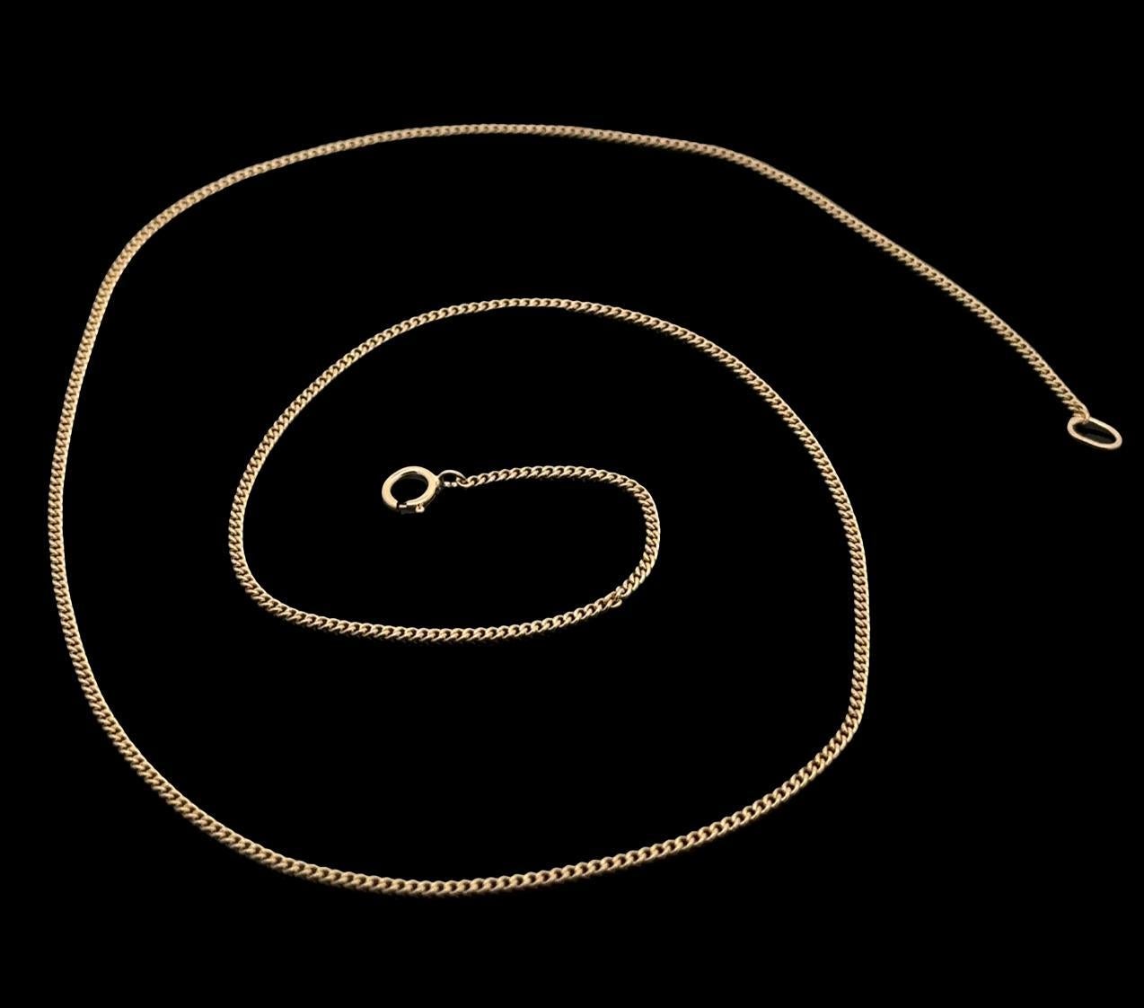 da uomo o donna Collana vintage in oro giallo 14k da 1,5 mm A Link lunga 18 pollici in vendita