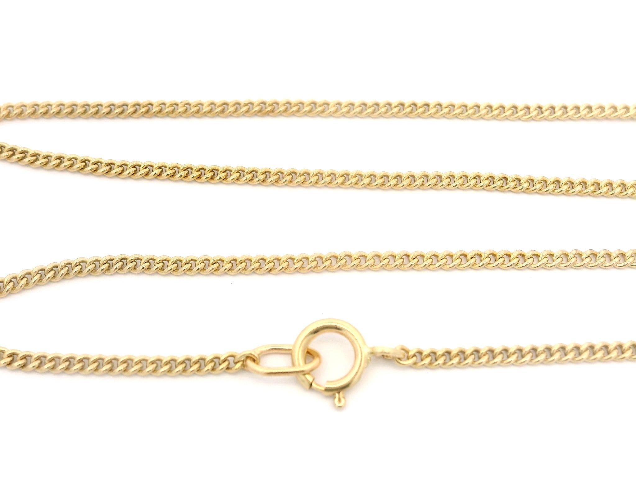 Collana vintage in oro giallo 14k da 1,5 mm A Link lunga 18 pollici in vendita 1