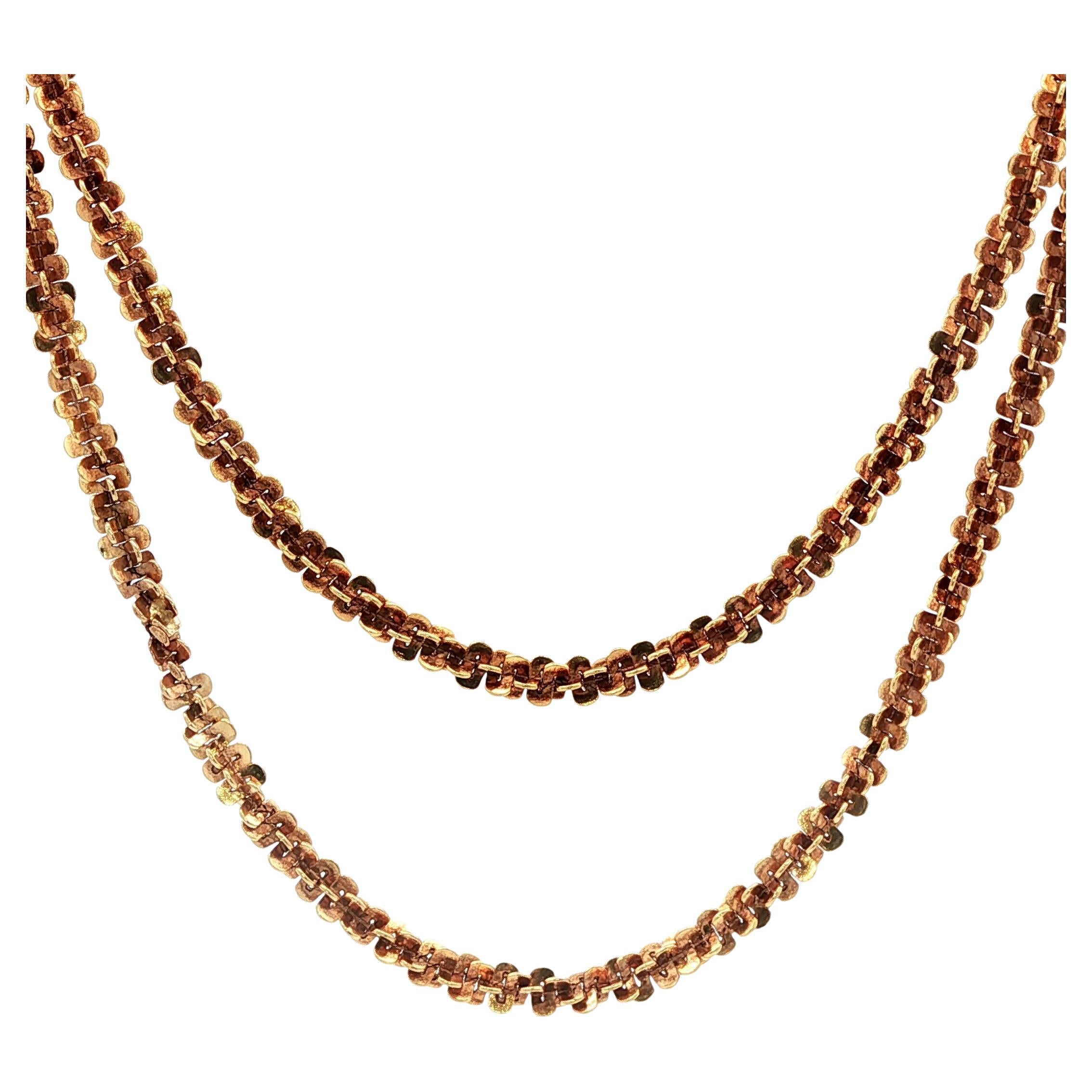 Collana vintage con catena a maglie scintillanti in oro giallo 14k da 19" con chiusura a moschettone