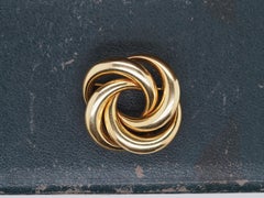 Vintage 14K Yellow Gold 1930s Swirl Brooch with German Hallmarks