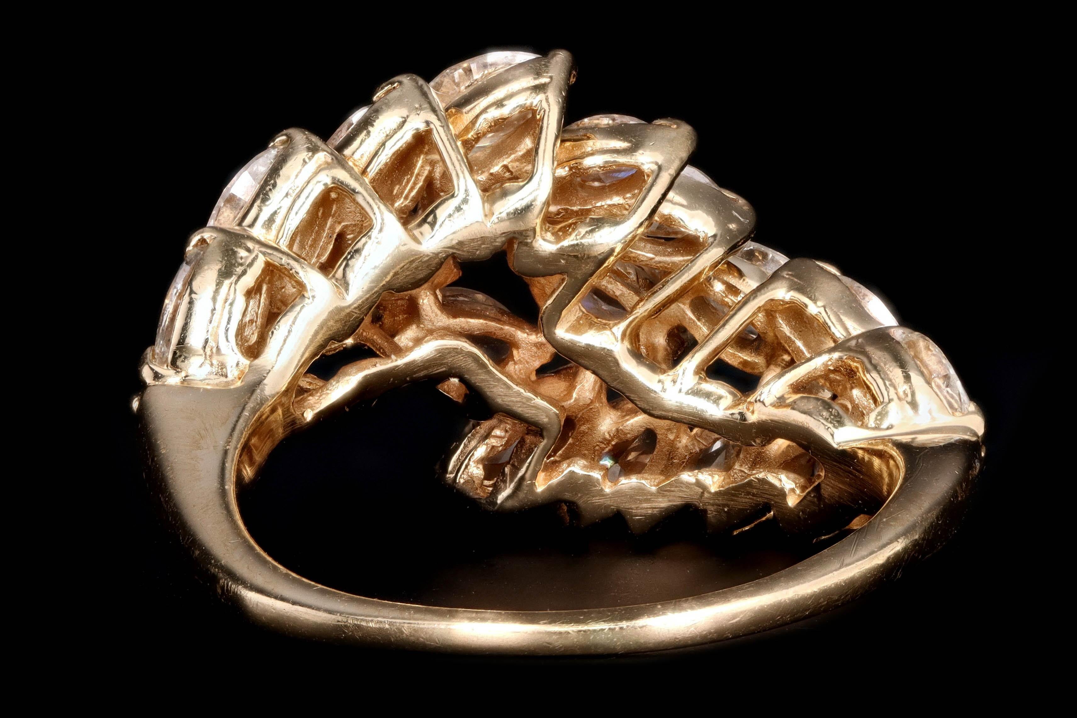 Vintage 14 Karat Yellow Gold 2 Carat Marquise Cut Diamond Ring 1