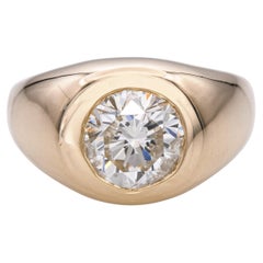 Vintage 14k Yellow Gold 2.12ct I-J Si2 Diamond Gypsy Set Ring