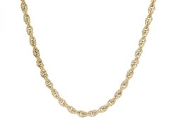 Vintage 14k Yellow Gold 22" Interlocking Ring Rope Style Chain Necklace