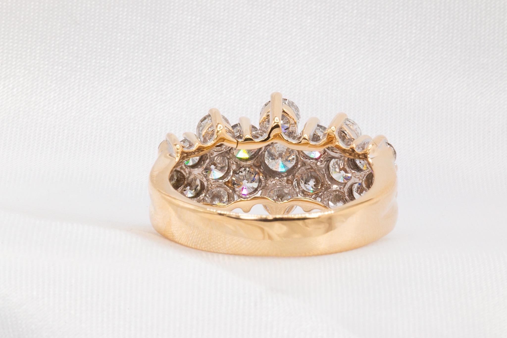Vintage 14K Gelbgold 3 CTW Diamant Ring im Zustand „Gut“ im Angebot in Houston, TX