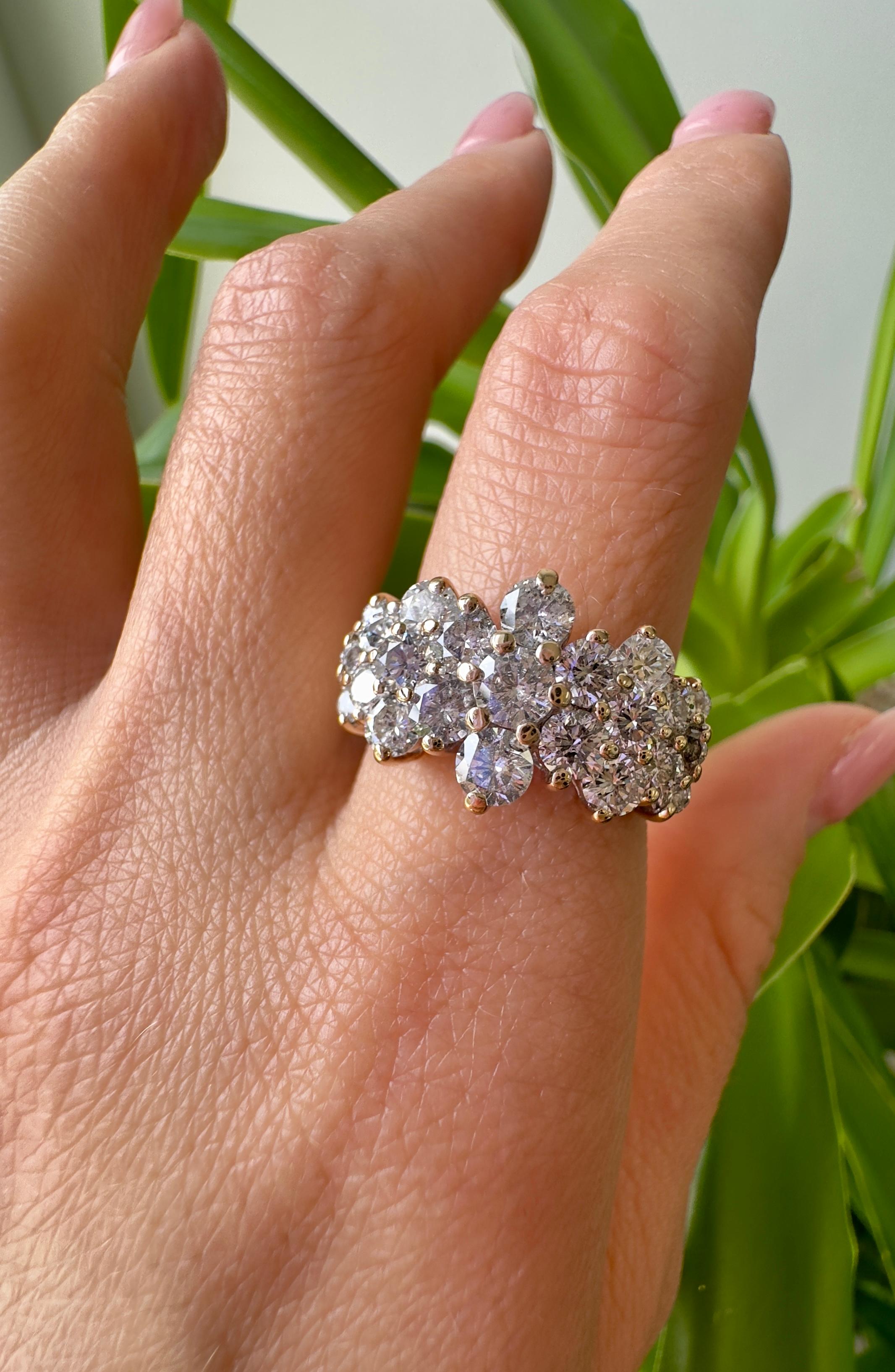Vintage 14K Gelbgold 3 CTW Diamant Ring im Angebot 1