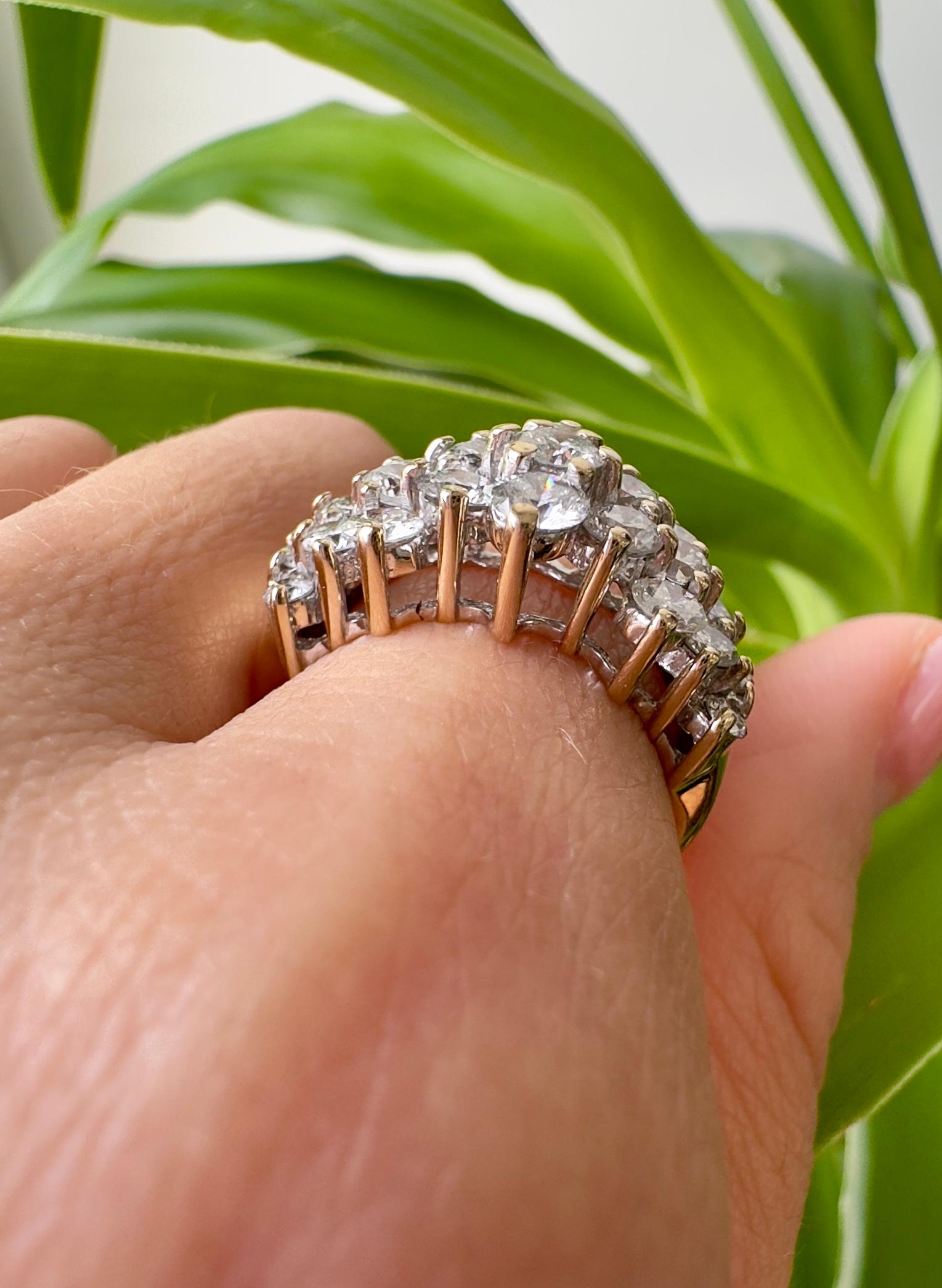 Vintage 14K Gelbgold 3 CTW Diamant Ring im Angebot 3