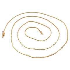 Vintage 14k Gelbgold 30" Lange Schachtel wie Kette Halskette Barrel Verschluss
