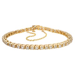 Vintage 14k Yellow Gold 3.3tcw Diamond Tennis Bracelet
