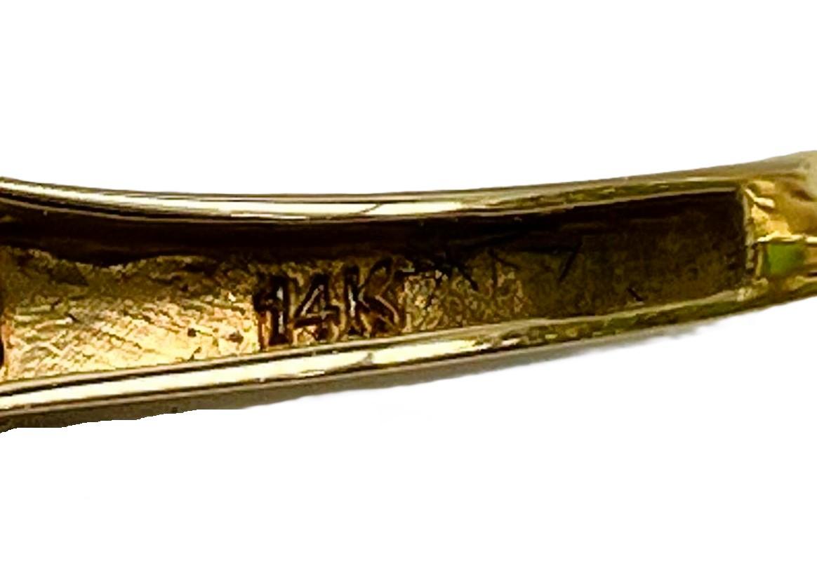 Anello vintage in oro giallo 14k con crisoprasio taglio pera e diamante da 3,60 carati, misura 7 in vendita 6