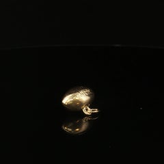 Vintage 14K Yellow Gold 3D Football Charm Pendant 2.6g