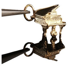 Vintage 14K Yellow Gold 3D Grand Piano Charm Pendant 2.3g