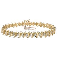 Vintage 14k Yellow Gold 4.72tcw Diamond Tennis Bracelet