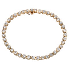 Vintage 14k Yellow Gold 4.85tcw Diamond Tennis Bracelet