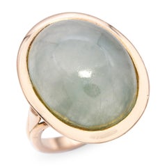 Vintage 14k Yellow Gold 5.55ct Jade Ring