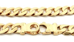 Vintage 14k Yellow Gold 7.8mm Wide Curb Cuban Link Chain Bracelet