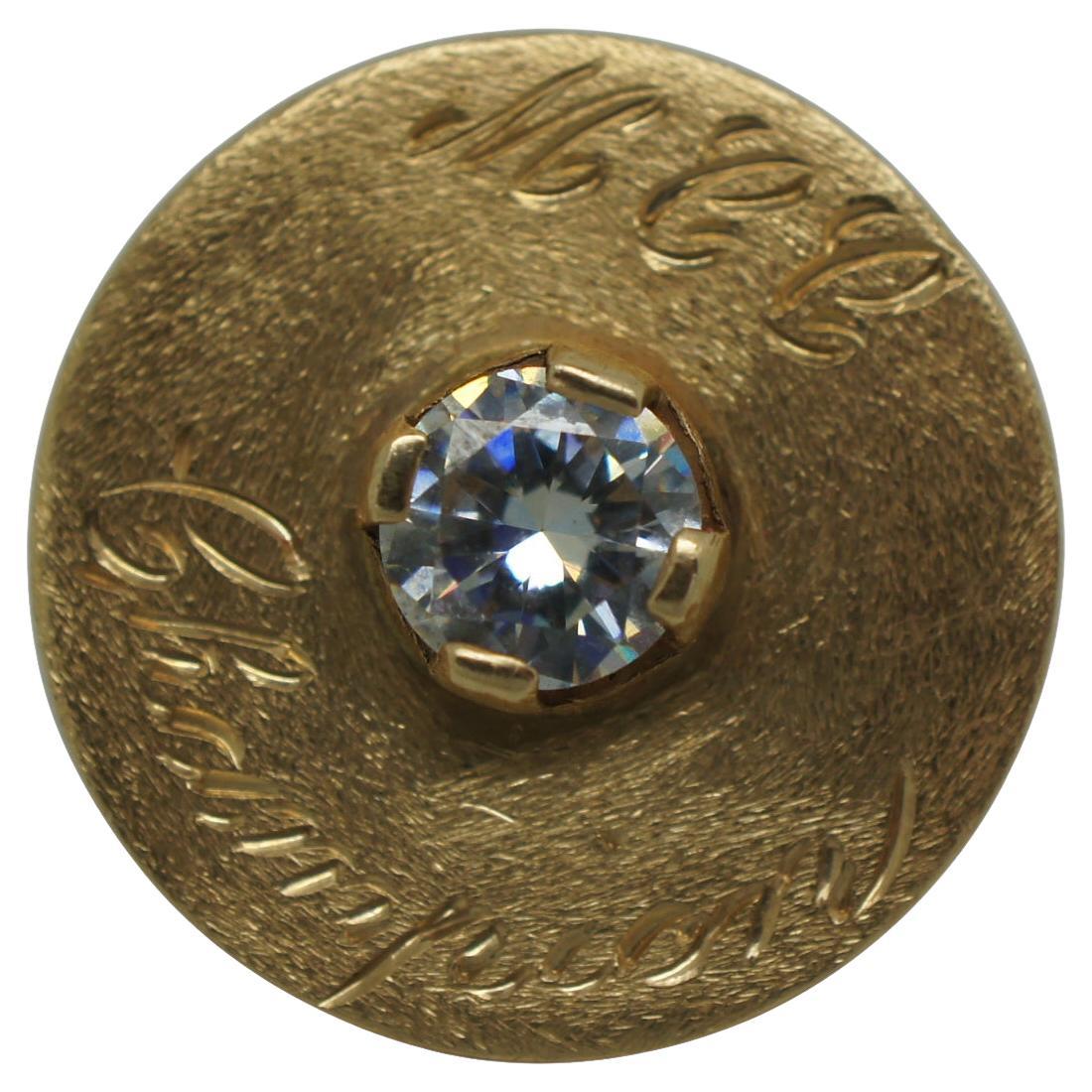Vintage 14k Yellow Gold & .7ct Diamond Golf Tennis Championship Jewelry For Sale