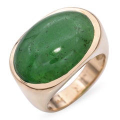 Vintage 14k Yellow Gold 9.25ct Nephrite Jade Ring