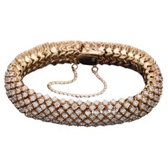 Bracelet tennis vintage en or jaune avec diamants 9,45 TCW 
