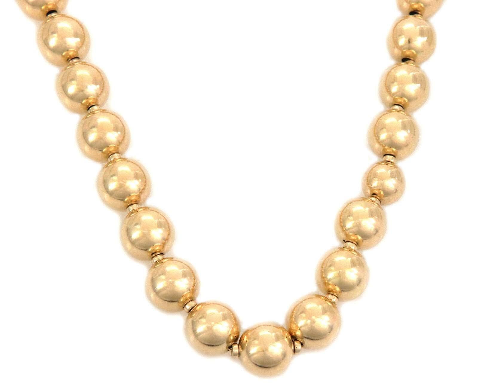 vintage 14k gold bead necklace
