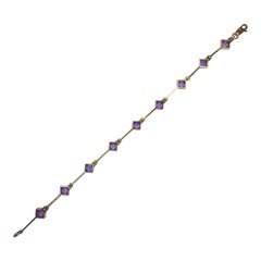 Vintage 14K Yellow Gold Amethyst Bracelet
