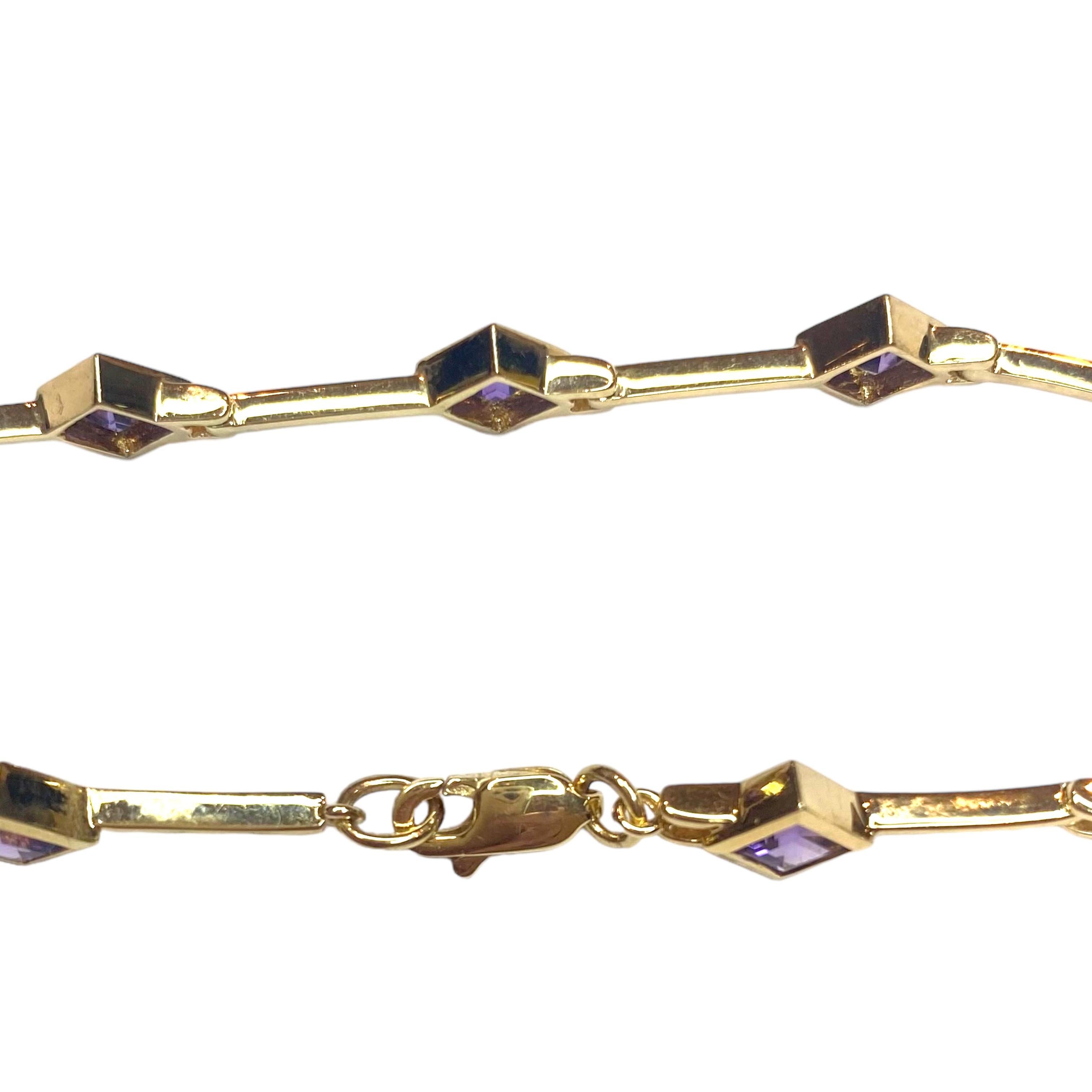 Women's Vintage 14K Yellow Gold Amethyst Bracelet
