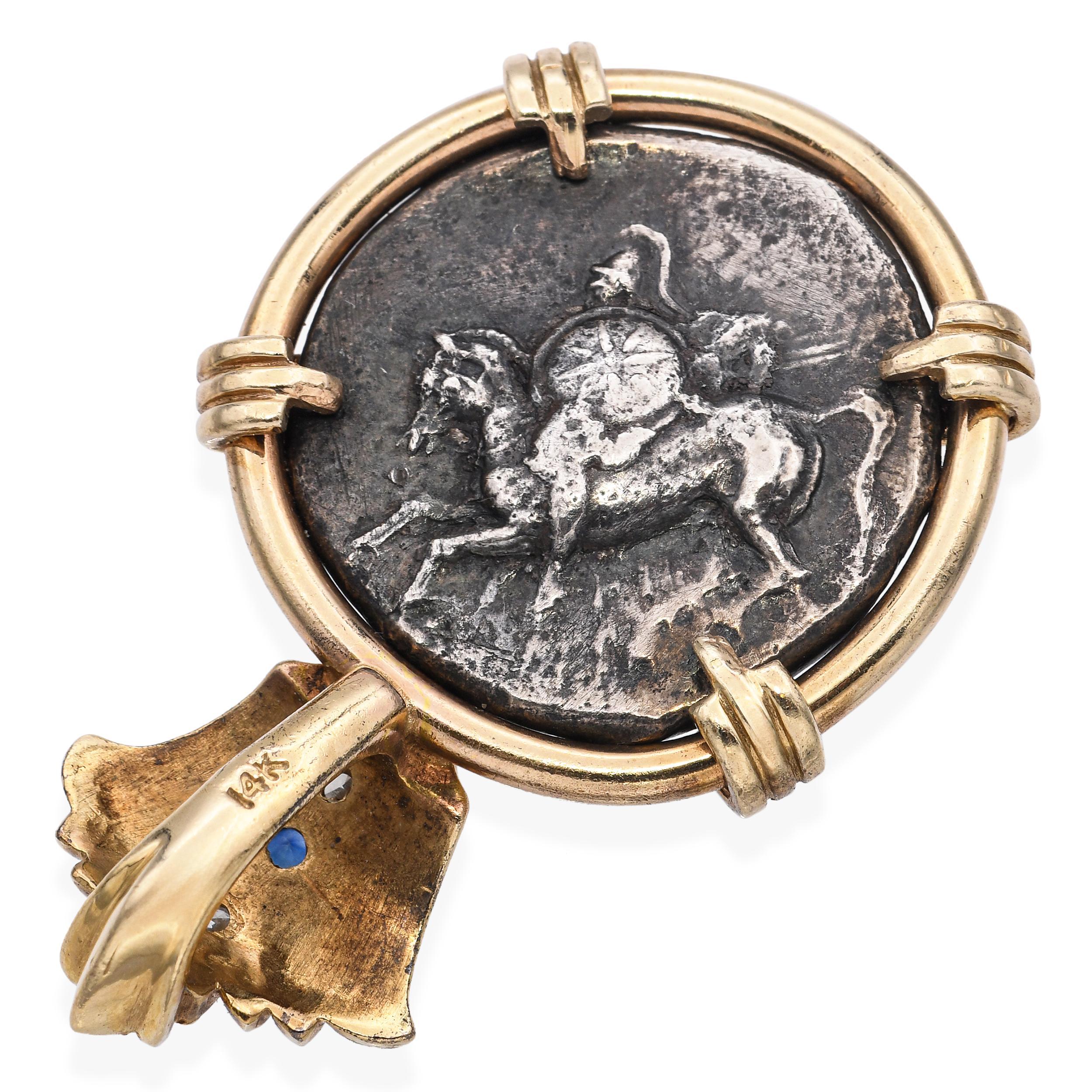 Vintage 14k Yellow Gold Ancient Greek 