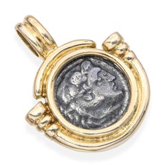Vintage 14k Yellow Gold Ancient Roman Coin Pendant