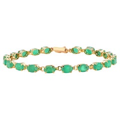 14K Yellow Gold and Chrysoprase Stacking Bracelet
