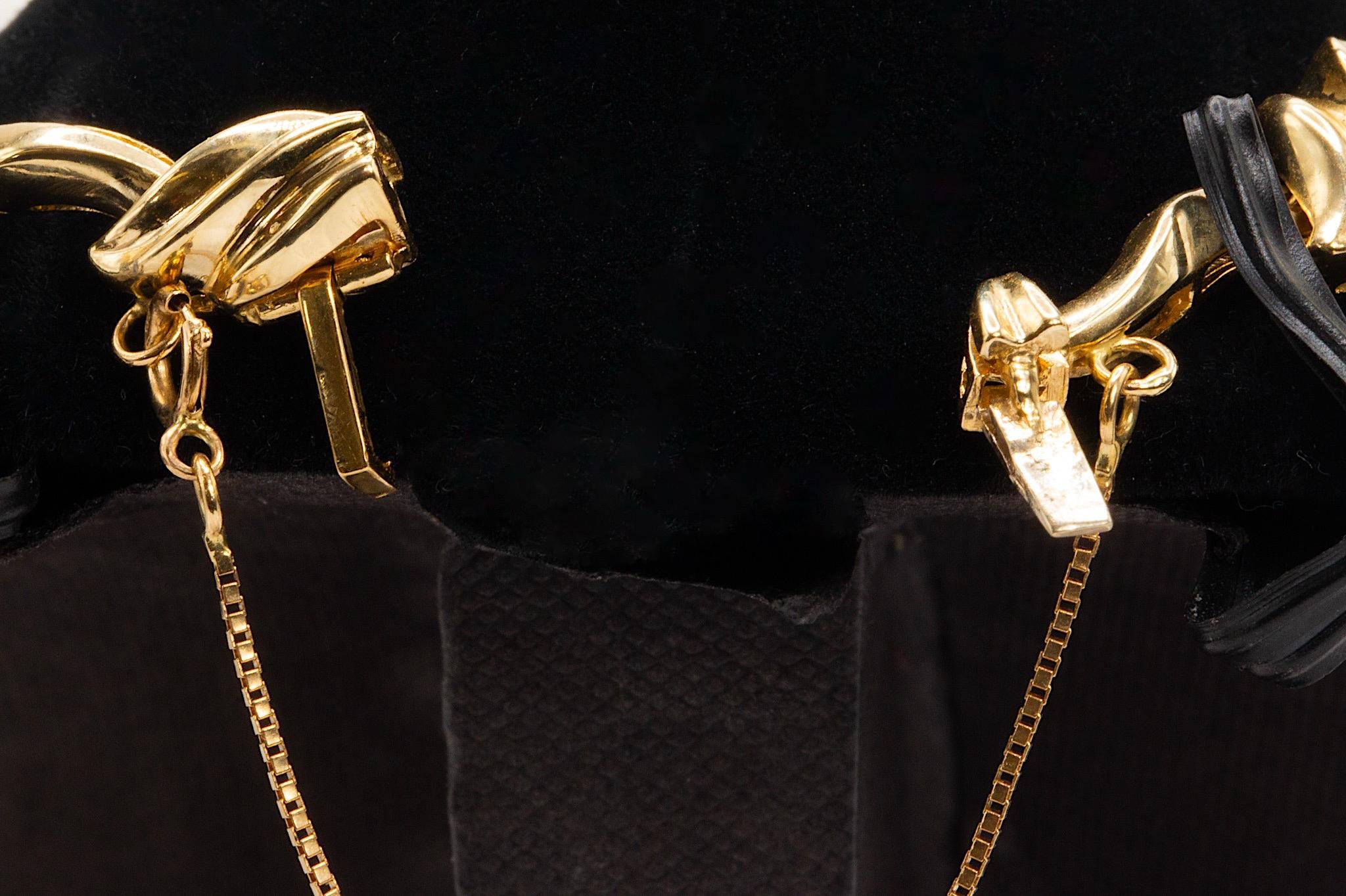 Collier vintage en or jaune 14 carats et diamants baguette en vente 4