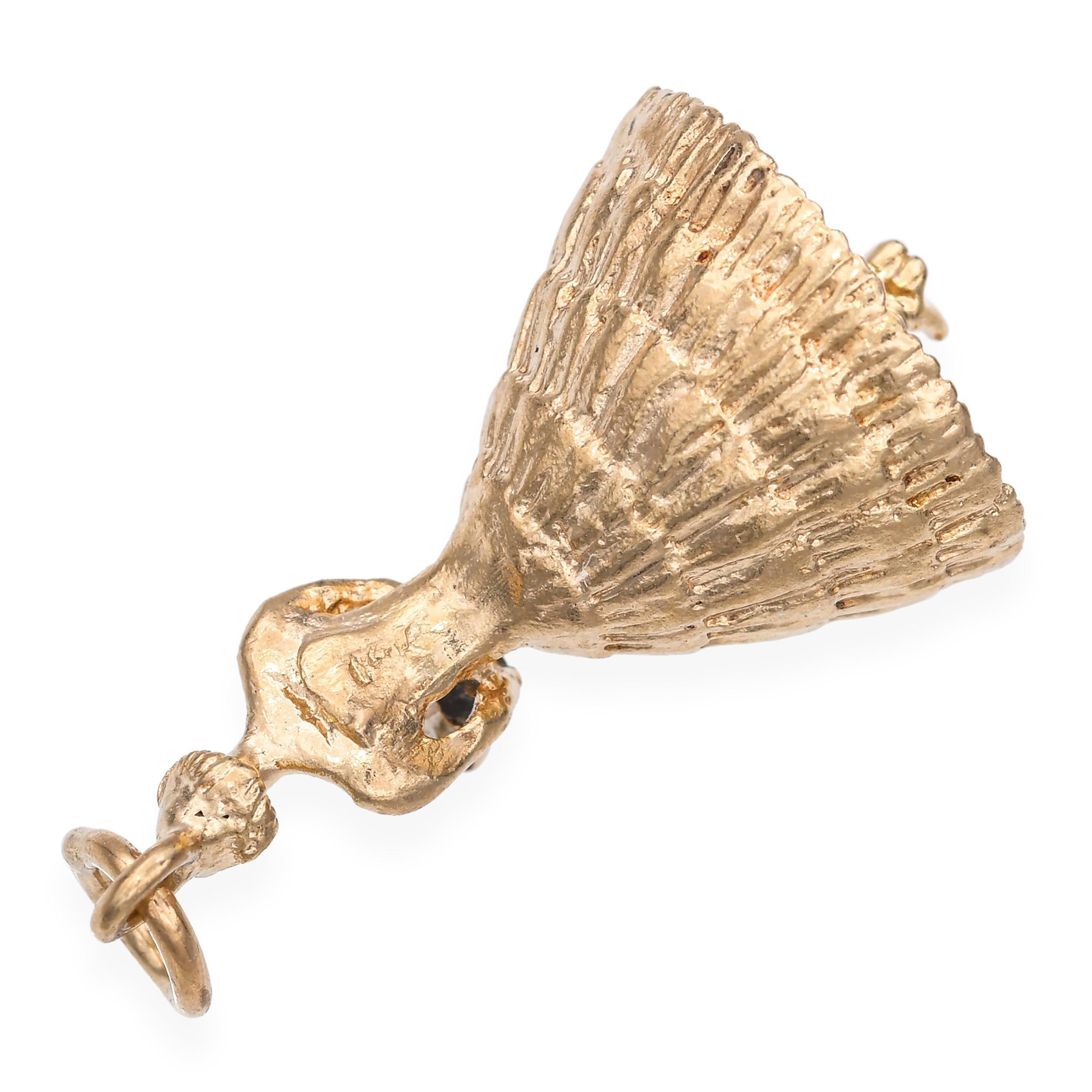Vintage 14k Yellow Gold and Diamond Flower Girl Charm For Sale 1
