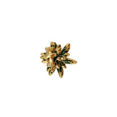 Vintage 14K Yellow Gold and Enamel Christmas Tree Charm