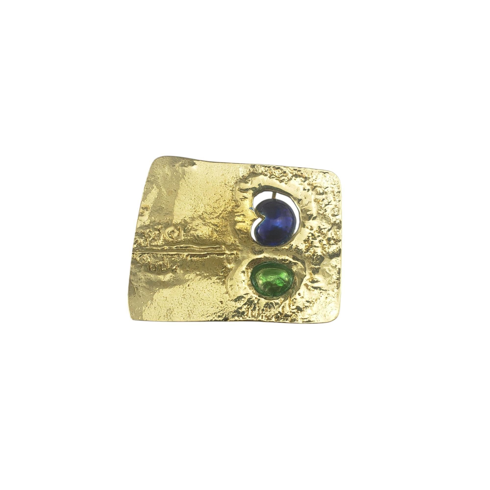 Broche abstracto modernista vintage de oro amarillo de 14 quilates y esmalte #19668 en Bueno estado para la venta en Washington Depot, CT