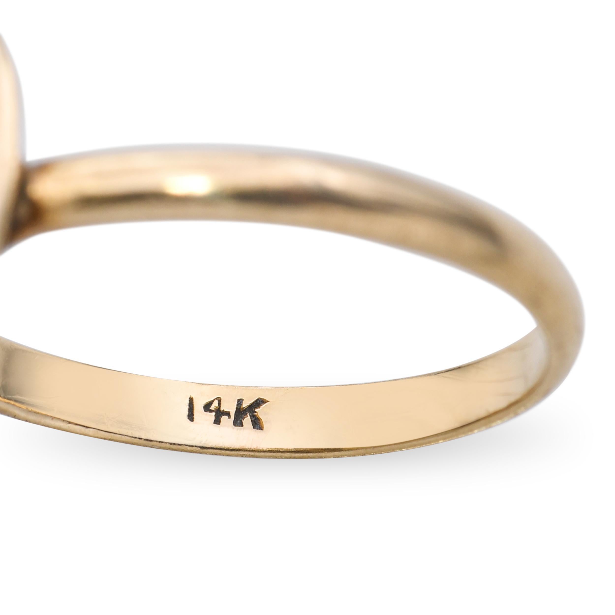 Bague vintage en or jaune 14k et opale Bon état - En vente à New York, NY