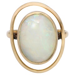 Vintage 14k Gelbgold und Opal Ring