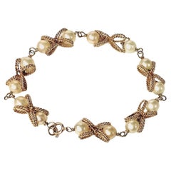 Vintage 14K Yellow Gold And Pearl Bracelet