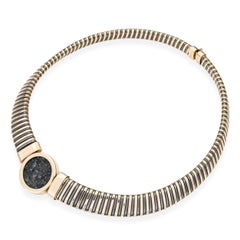 Vintage 14k Yellow Gold and Titanium Ancient Greek Coin Necklace (Collier de pièces de monnaie grecques anciennes)