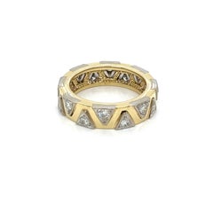 Vintage 14K Yellow Gold and White Gold Diamond Eternity Band