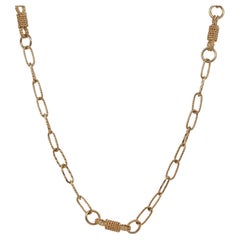 Catena d'epoca in oro giallo 14K con nodo a corda antico A Link