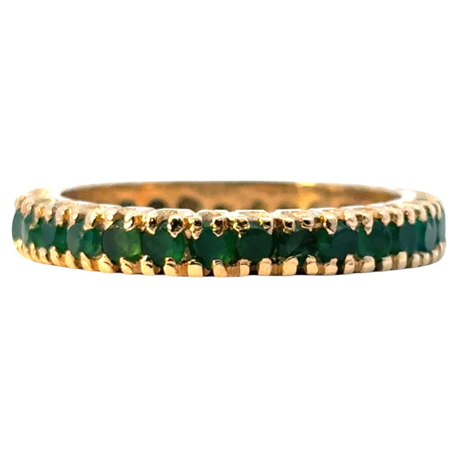 Vintage 14k Yellow Gold Approx. 0.51ctw Emerald Ring Band