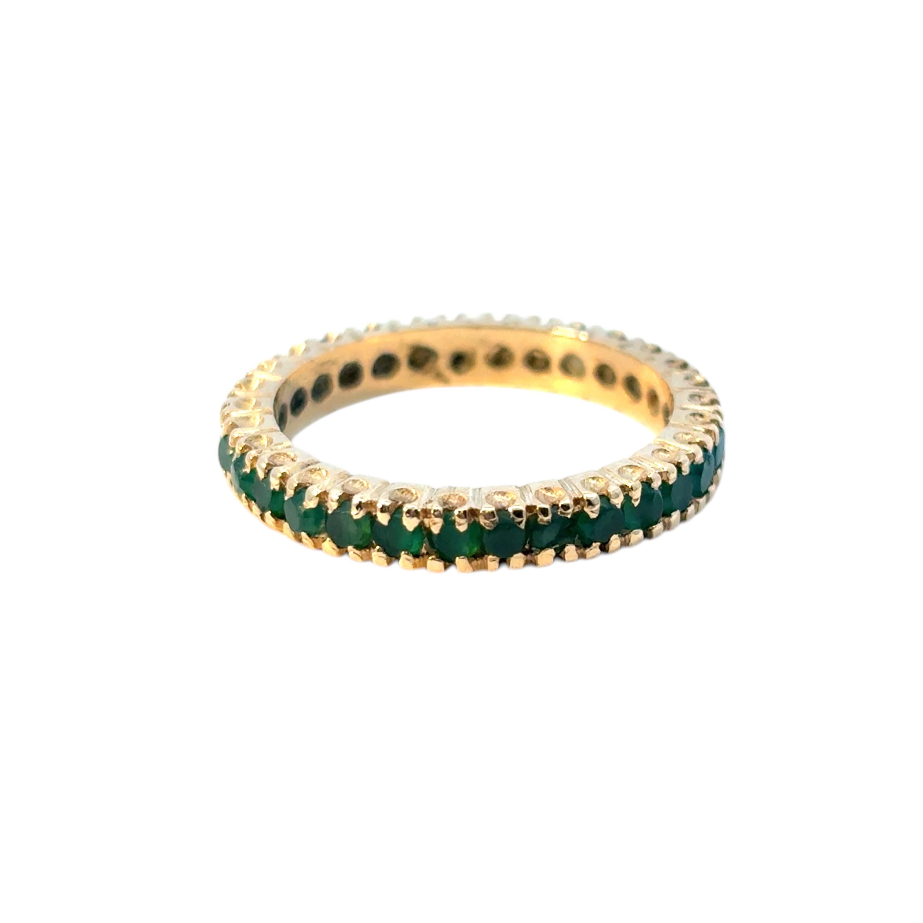 Women's Vintage 14k Yellow Gold Approx. 0.75ctw Emerald Ring Band