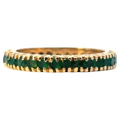 Vintage 14k Gelbgold ca. 0,75ctw Smaragd Ring Band