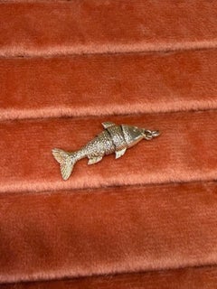 Vintage 14K Yellow Gold Articulated Three-Section Fish Charm