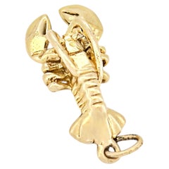 Vintage 14K Yellow Gold Articulating Lobster Charm, Circa 1960s