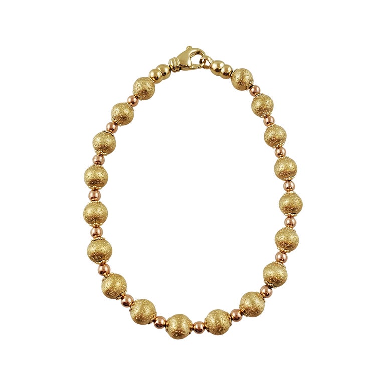 Vintage 14K Yellow Gold Ball Bracelet at 1stDibs