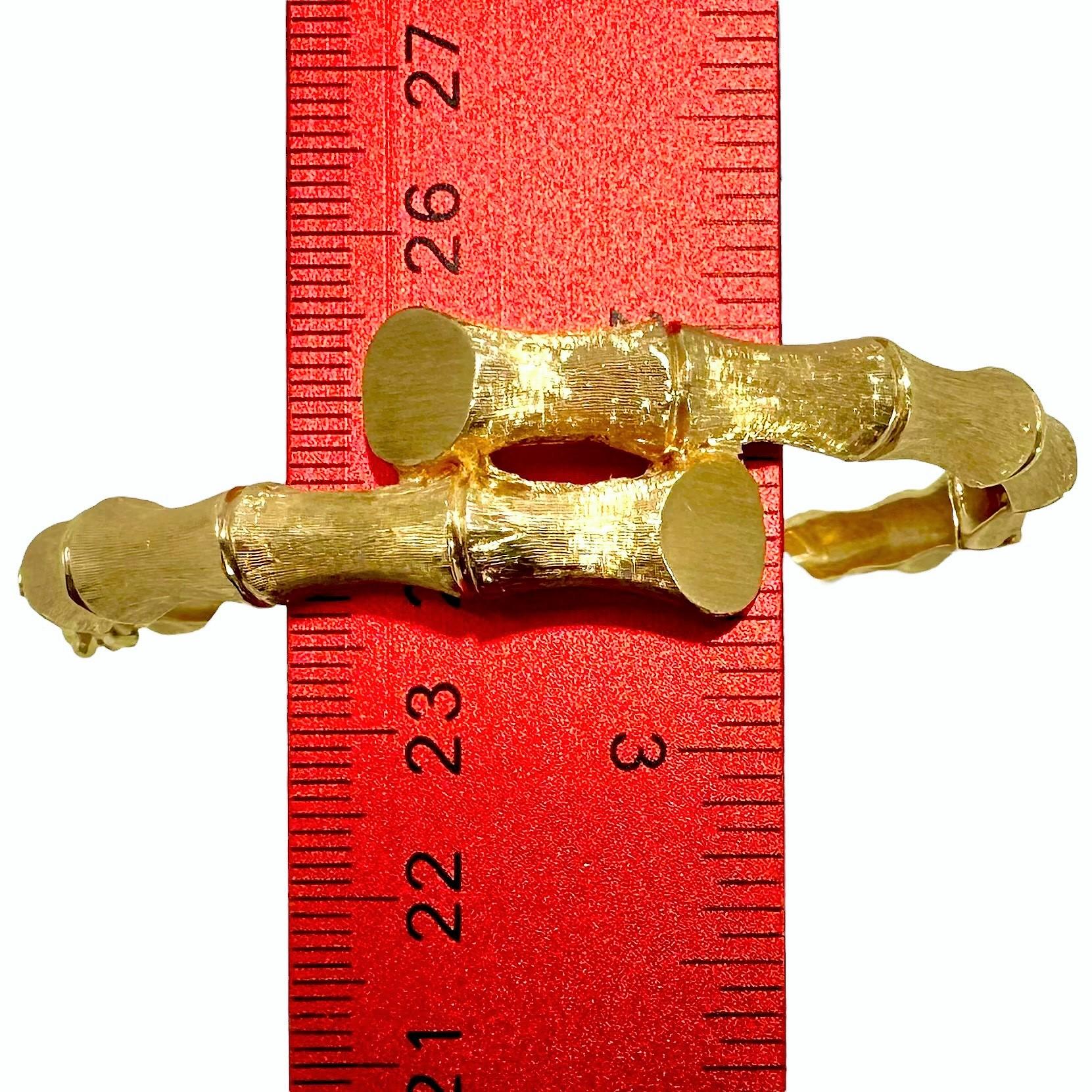 Bypass-Armreif aus 14 Karat Gelbgold mit Bambusmotiv 6