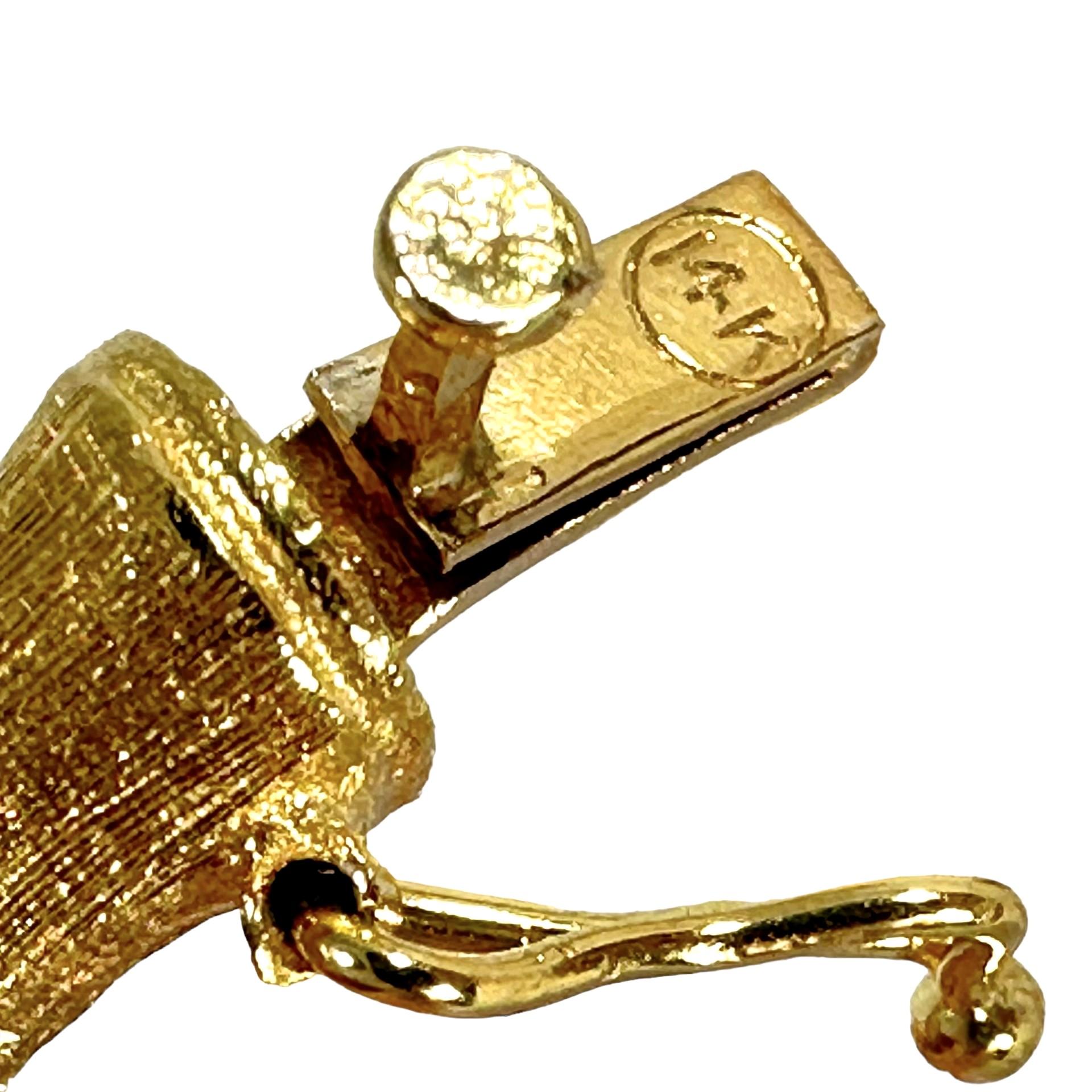 Bracelet jonc bypass vintage en or jaune 14 carats à motif de bambou en vente 1