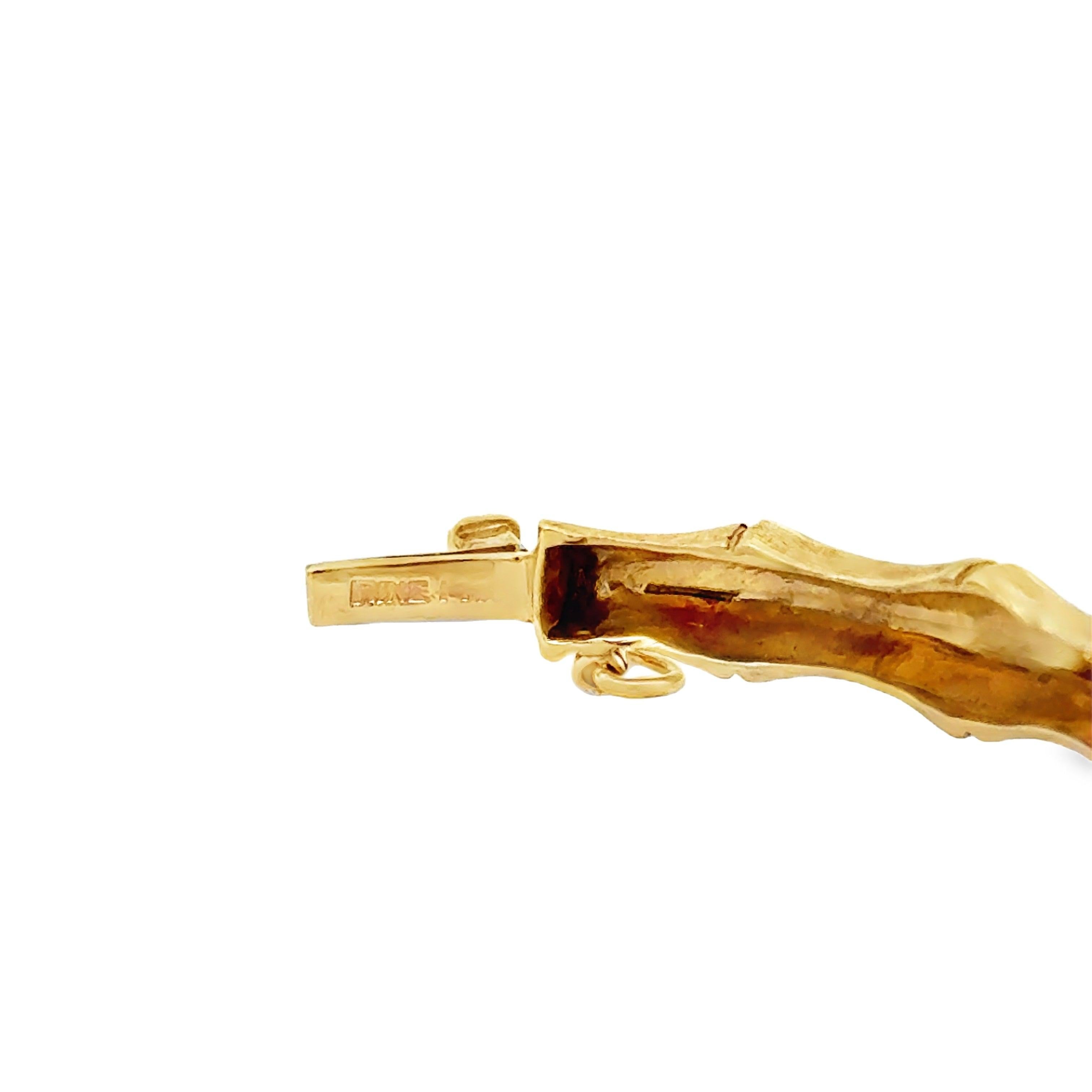 Vintage By in oro giallo 14K in stile bambù In condizioni buone in vendita a Derby, NY