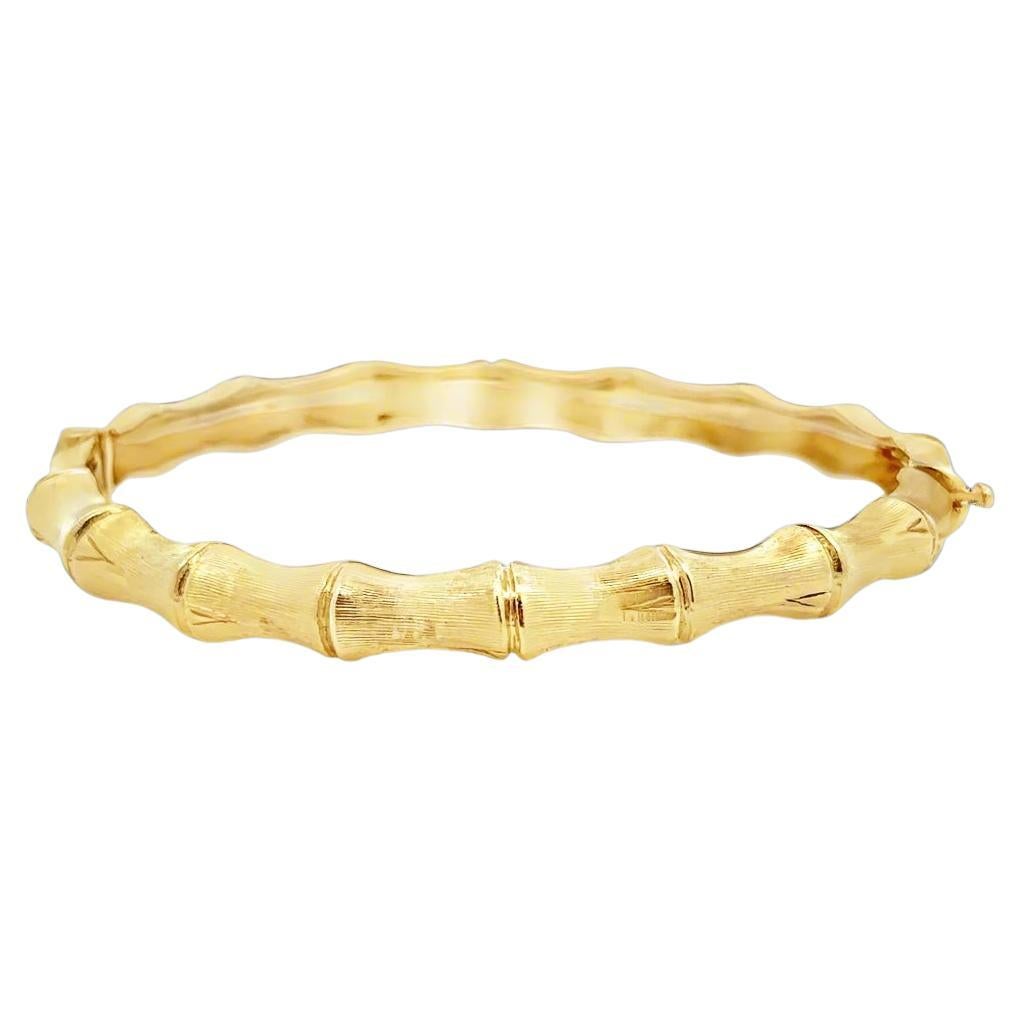 Bracelet vintage en or jaune 14K en forme de bambou